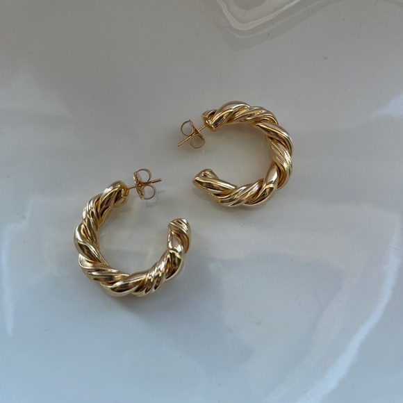 Twisted Hoop Earrings - 18K gold filled - Picture 1 of 3